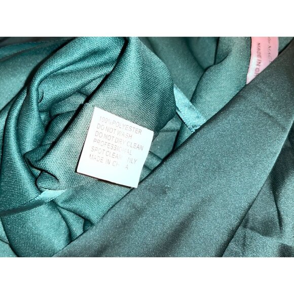 LEENA For Mac Duggal Emerald One-Shoulder Satin Ruffle Cocktail Dress Size 6 Wom - Picture 9 of 9